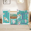 Custom Crib Bedding Set - Magical Horse Design Personalized Name Baby Nursery Bedding 3 Pcs Set - Chic Soft Blanket, Sheet, Pillowcase for Newborns Boys Girls Gifts Color18