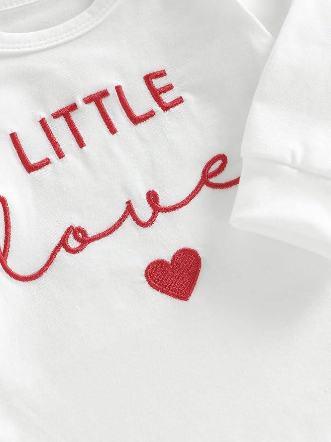My First Valentines Baby Boy Outfit Lover Boy Long Sleeve Romper Pants Hat Infant Onesie Newborn Clothes Outfits