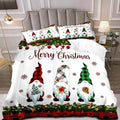 LUVIVIHOME 2PCS Merry Christmas Comforter Set Twin Size, Gnomes Bedding, Cute Christmas Bedroom Decor for Kids Boys Girls Teens, Xmas Gifts, Buffalo Plaid Christmas Gnomes Decorations, 1 Pillow Case
