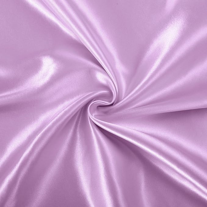 SiinvdaBZX 2-Piece Set Satin Crib Sheets & Crib Bed Skirt, 52" x 28" Silky Soft Ruffled Baby Crib Skirt with Adjustable Elastic 14" Drop, Fit for Standard Crib & Toddler Bedding (Lavender)