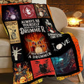 Drum Set Fleece Blanket Rock Music Throw Blankets for Girls Boys Super Soft Warm Flannel Cool Musical Instrument Throws Gifts for Men Women Cozy Fuzzy Plush Stuffed Couch Bed Bedding Decor 60"x50"