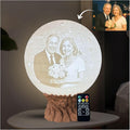 Personalized Anniversary Moon Lamp with Photo & Text - Couple Night Light - Custom Love Lamp for 1st, 20th, 25th, 50th Wedding Anniversary | Romantic Personalized Gift for Husband or Wife