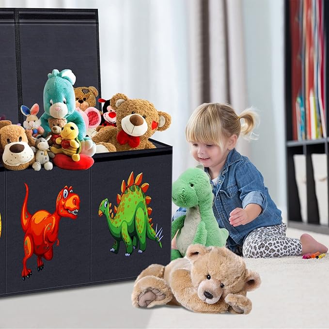 HOMEMARVEL Toy Chest for Boys, Toy Boxes for Kids Extra Large, Toy Box for Boys Girls, Collapsible Sturdy Kids Toy Storage Organizer Boxes Bins Baskets for Nursery, Playroom, Bedroom