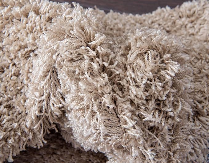 Unique Loom Solid Shag Collection Area Rug (2' 6" x 13' 1" Runner, Taupe)