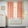 MYSKY HOME Bedroom Curtains Orange Blackout Curtains for Nursery Kids Room 63 Inch Long Double Layer Curtains for Daughter Room White Pom Pom Sheer Grommet Room Darkening Window Curtains, 52" x 63"