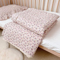 BuLuTu 2 Layers Muslin Cotton Blanket Quilt for Twin Bed, Elegant Chic Purple Flower Pattern Girls Boys Blankets Soft Breathable Summer Comforter for Kids Children, 60x78 Inches