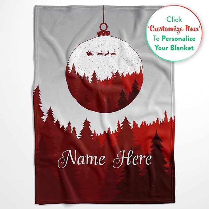 Plush Christmas Blanket | Cozy Fall Throw Blanket | Custom Winter Blankets | Ornament Christmas Throws | Santa Sofa Bed Throw | Customized Soft Christmas (Fleece 60x80)