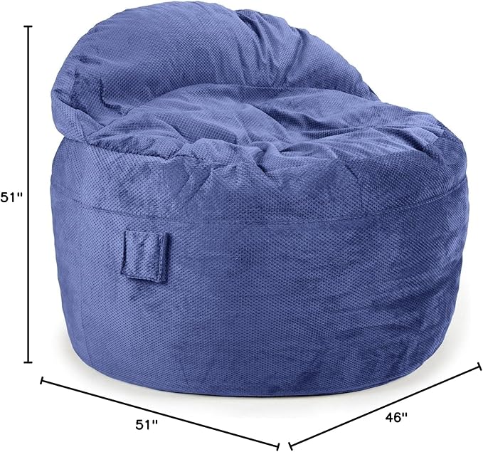 CordaRoy's NEST Gaming Bean Bag Chair-Convertible Bean Bag Chair -Washable Chenille Cover with Pockets for Remote, Controllers-for Living Room,Basement-King Size-Navy|Made in The USA