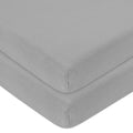 American Baby Company 2 Pack 100% Natural Cotton Fitted Mini Crib Sheets 38" x 24" - Soft & Breathable Small Nesting Portable Sheets, Fits Pack N Play Mattresses, Gray, for Boys & Girls