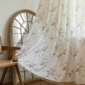 ENJOYBRIDAL Floral 96 Inch Curtains for Bedroom Cute Drapes Boho Semi Sheer Living Room Long Window Curtain Panels Retro Light Filtering Farmhouse Rod Pocket 2 Panels Window Treatments