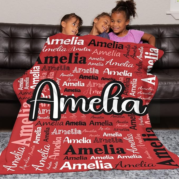 Dr.TOUGH Personalized Blanket for Adult Kids with Name Customized Blankets Personalized Throw Blanket for Christmas Birthday Gifts