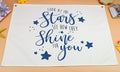Boho Rectangular Banner Flag Wall Sign Decor Gift for Boy Girl Kids,Nursery Baby Room Above Crib Bedroom Playroom Living Room Wall Decor-Look At the Stars See-Baby Shower Birthday Christmas Gift