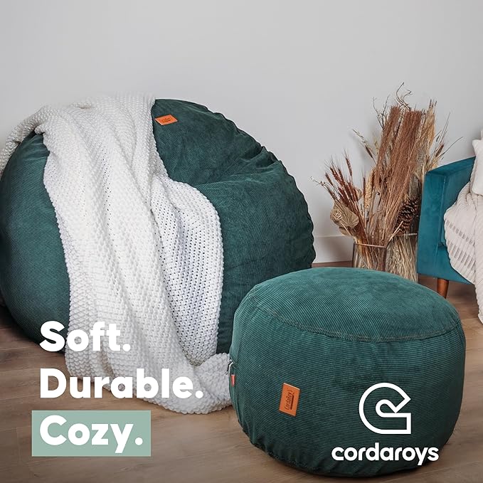 CordaRoy's Chenille Bean Bag-Convertible Bean Bag Chair-Machine-Washable Chenille Fabric Cover-for Basement,Living Room,Game Room,Dorm & More - Queen Size - Charcoal | Made in The USA