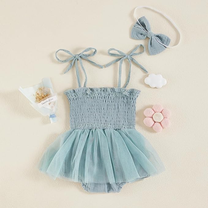 Meihuida Newborn Baby Girl Sleeveless Rompers Summer Clothes Cotton Bodysuit with Headband