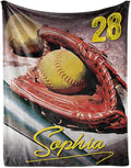 Baby Kids Personalized Baseball Blanket - Custom Name and Number - Soft Warm and Fluffy Flannel Fabric Gift for Sports Lovers 30x40inch