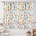 Kids Alphabet Letter Curtains Cute Funny Education Printed Curtain with Rod Pocket for Bedroom Living Room Home Decor Drapes Window Treatments 2 Panels Set 55" W X 63" L