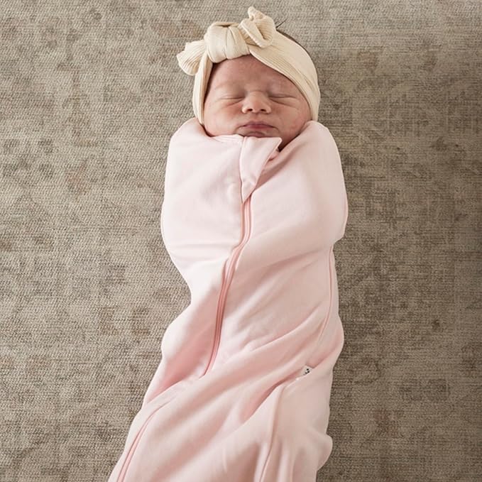 Tiny Twinkle Baby Sleep Sack 0-3 Months 1.0 TOG, Cotton & Elastane Wearable Blanket, Swaddle Transition Micro-Fleece, Machine Washable(Pink)