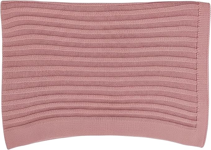Baby Knit Blanket, 100% Cotton Ribble Patterns, Soft, Cozy, Lightweight Swaddle for Newborn & Infant Swaddling Beige Neutral, Perfect Baby Shower Ideas Rose Pink 30x40