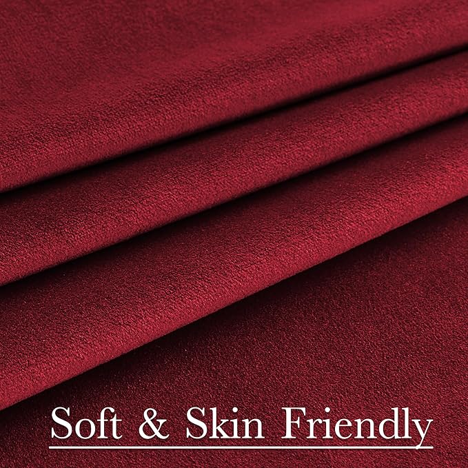 StangH Christmas Red Velvet Curtains Back Tab Room Darkening Thermal Insulated Window Drapes Home Theater Curtains Luxury Decor for Bedroom Living Room, W52 x L84, 2 Panels