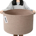 Large Blanket Basket for Organizing,65L Closet Organizers and Storage Bins Box for Shelves Woven Rope Storage Baskets,Living Room,Bedroom,Dorm,Laundry room (Brown)