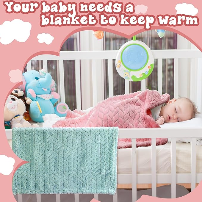 Frienda 4 Pcs Baby Fuzzy Blanket Fluffy Baby Blanket for Boys Girls Soft Warm Infant Newborn Toddler Receiving Nursery Bed Supplies, 32 x 24 Inch(Cute Color)