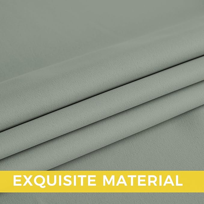 NICETOWN Sage Green Room Darkening Curtains 86 Inches Long 2 Panels for Living Room, Bedroom, Nursery Summer Thermal Insulated Blackout Drapes Grommet Noise Reducing Window Treatment, W40