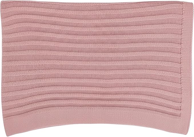 Baby Knit Blanket, 100% Cotton Ribble Patterns, Soft, Cozy, Lightweight Swaddle for Newborn & Infant Swaddling Beige Neutral, Perfect Baby Shower Ideas Pink 28x36
