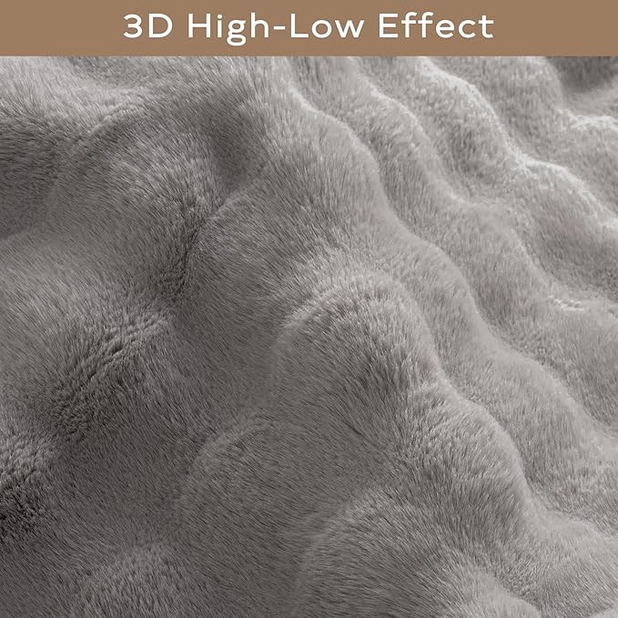 Ashler Home Deco Faux Fur Area Rug, Light Grey, 6x9 FT, Fluffy, Shaggy, Machine Washable, Non Slip, Rectangular