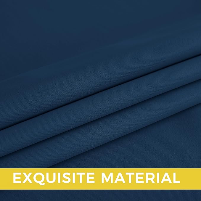 NICETOWN Morrocan Blue Room Darkening Curtains 63 Inches Long 2 Panels for Living Room, Bedroom, Nursery Summer Thermal Insulated Blackout Drapes Grommet Noise Reducing Window Curtains, W40