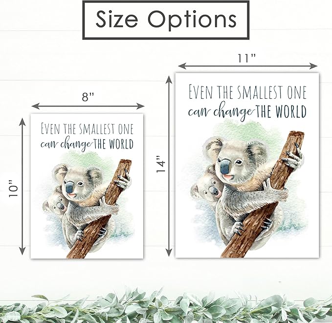 DREAM BIG PRINTABLES Koala Parent and Child Wall Art Print - Unframed - 8x10 | Inspirational Quote - Motivational Wall Art - Nursery Decor for Boys Room or Girls Room | Unisex Newborn Baby Gift