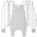 Mama Cheetah Toddler Sleep Sack with Feet 3T-4T, 0.5 TOG Organic Cotton Baby Wearable Blankets with Legs, Baby Sleeping Bag for Walkers, Early Walker Large, 3-Pack