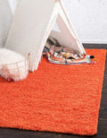 Unique Loom Solid Shag Collection Area Rug (3' 3" x 5' 3" Rectangle, Tiger Orange)
