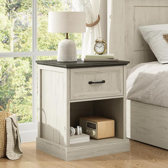 CARPETNAL Farmhouse Dresser and Nightstand Sets for Bedroom, 3 Pcs Bedroom Set, 9 Drawer Dresser & Nightstand Set of 2, Modern Wood Chest of Drawers for Bedroom, Living Room, Entryway, White