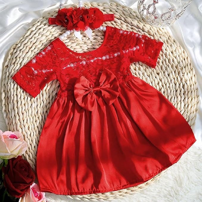 Infant Photography Outfit Flower Headband Lace Bowknot Dress Photostudio Props Baby Photo Costume Newborns Shower Newborn Photography Outfit