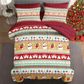 7 Pcs Queen Size Christmas Comforter Set with 2 Pillowcases & 2 Shams, Cute Snowman Bedding for Kids and Adults, Snowflake Xmas Socks Bed in a Bag with Flat Fitted Sheet