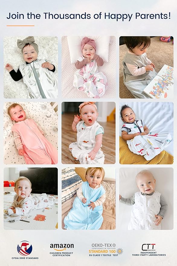 TotAha Sleep Sack infant 3-6 months 3 Pack, Breathable Sleep Bag for Baby Girl Boy, Wearable Blanket with 2-way Safe Zipper, 0.5 TOG