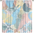 Nautical Blackout Curtain Beach Theme Starfish Seashell Nautical Rustic Ocean Sea Vintage Retro Coastal Summer Bedroom Set 2 Panels,63x72 Inches