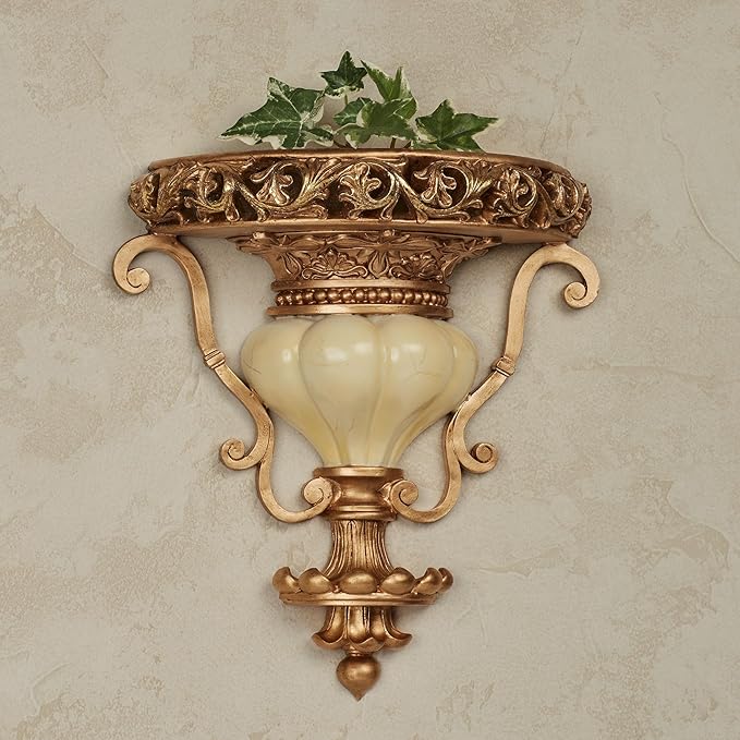 Touch of Class Chalmette Wall Shelf - Gold/Ivory - Victorian Style - Decorative Wall Shelves for Bedroom, Living Room, Kitchen, Hallway, Entryway