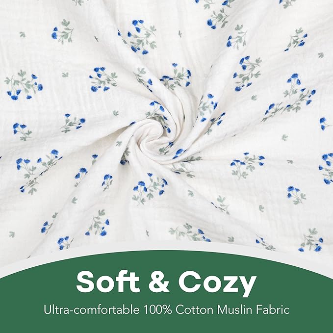 2 Pack | Extra Soft Muslin Fitted Crib Sheets 100% Organic Cotton Baby Crib Sheets for Standard Crib Mattress | 28 X 52 Inches
