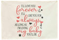 I’ll Love You Forever Kids Nursery Canvas Banner Wall Decor-Baby Room Bedroom Kindergarten Reading Room Playroom Wall Decorations-Baby,Shower Baptism Gift-Rectangular Banner Flag
