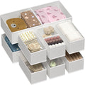 Vtopmart 12 Pack Baby Clothes Organizer, Dresser Drawer Organizer for Baby Clothing, Foldable Fabric Closet Drawer Storage Bins, Dresser Dividers for Bra, Socks, Ties, Scarf