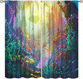 Ocean Blackout Curtain, Untouched Wild Underwater Aquatic World Corals Exotic Fishes Seascape Curtain for Living Room Cafe Set 2 Panels,84x84 Inches, Style-2