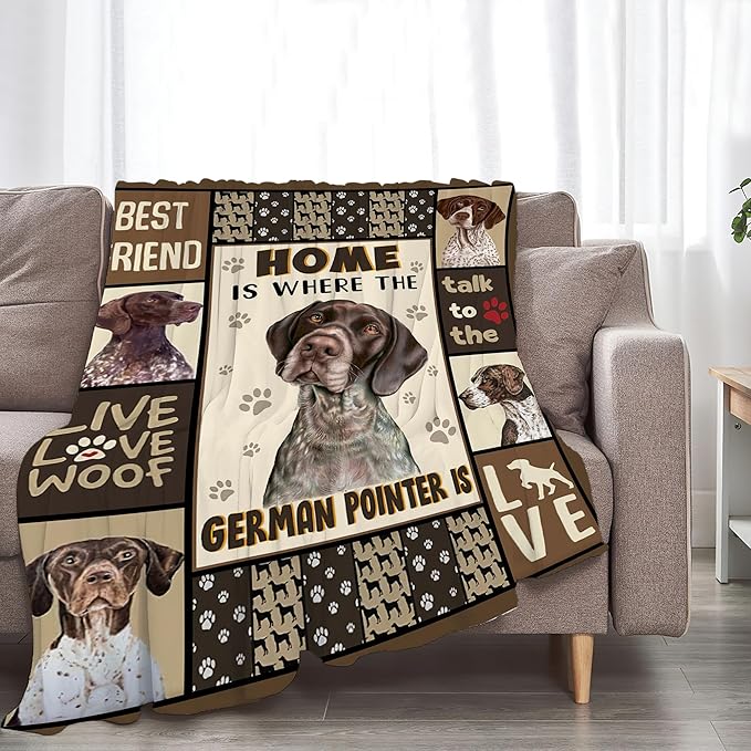 German Shorthaired Pointer Gifts & Decor: Cute Dog Throw Blanket - Soft, Warm, Cozy Fleece for Couch, Sofa, Bed - 60"x50"