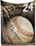 Personalized Baseball Blanket for Baby Boys and Girls - Soft and Fluffy Sport Blanket for Toddlers and Kids - Custom Name and Number Gift for Newborn(50"x60")