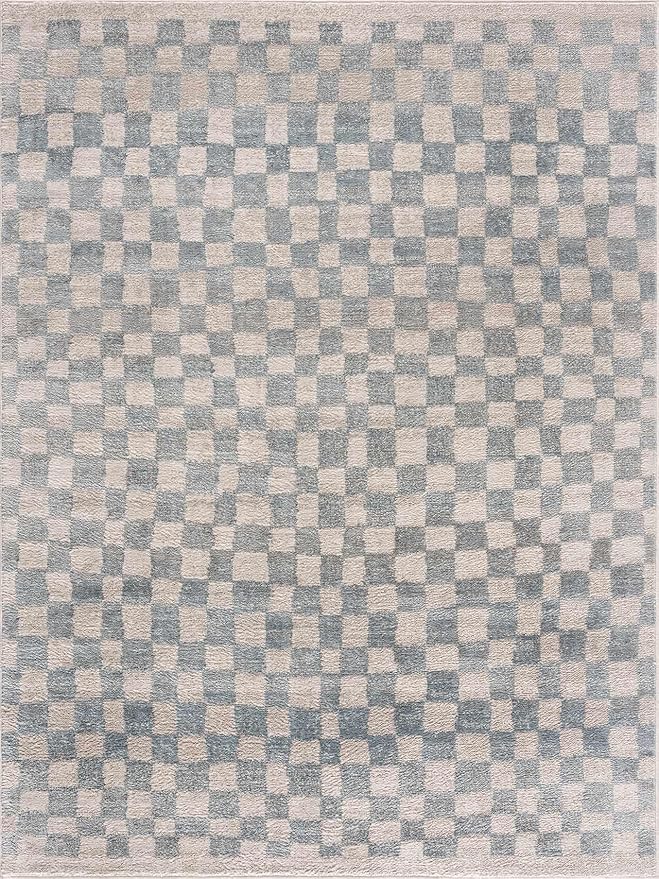 Hauteloom Benjy Living Room, Bedroom Area Rug - Contemporary - Cream, Silver Blue - 2' x 3'