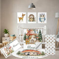 Personalized Baby Crib Bedding Set, 5 Pcs Custom Name Nursery Bedding Set, Mushroom Red