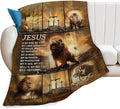 Christian Blanket for Men Christ Lion Jesus Religious Faith Throw Blanket Soft Cozy Warm Fuzzy Fleece Christian Bedroom Decor Blanket Gifts for Men Women Couch Sofa Bed 80"X60"