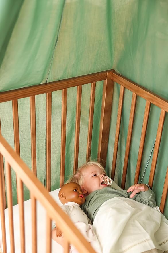 Green Kids Bed Canopy for Child Bedroom | Nursery Crib Hanging Curtain | Baby Mosquito Net Bedding for Girls & Boys Play Room Decoration | Reading Nook Canopies Toddler Dome Tent