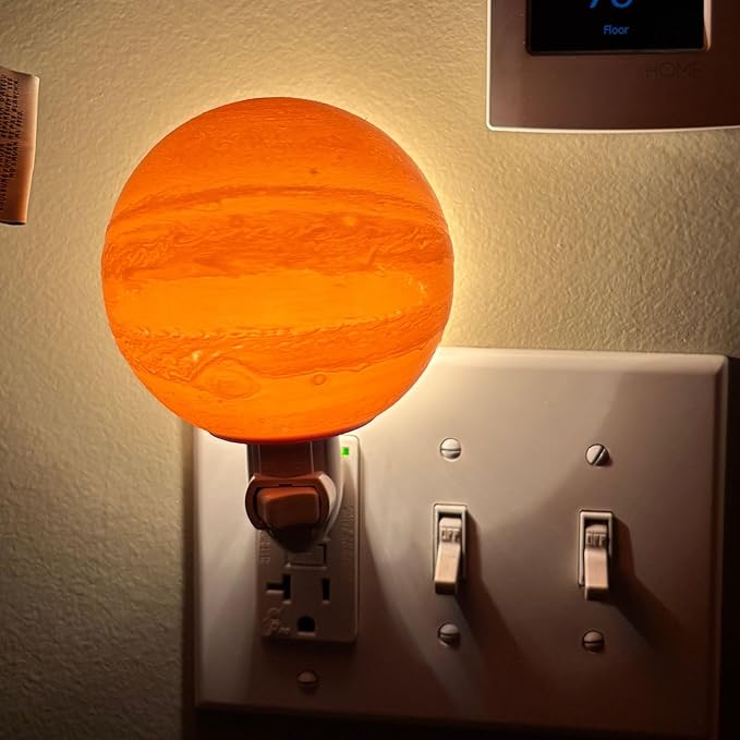 Moon Night Lights | Night Lamp LED Light | 3D Solar System NightLight, Planet Home Décor, Space Nursery, Kids Room, Space Gift, Birthday Gifts, Bedroom Decorations (Jupiter, 5 Inch)