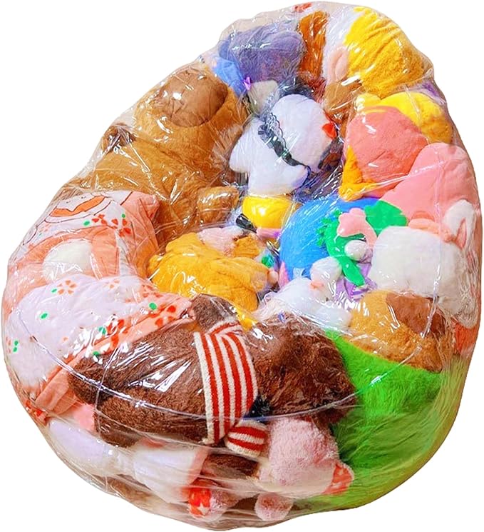 Stuffed Animal Bean Bag Storage Chair Extra Large PVC Clear Waterproof Kids Sofa Organizer for Plush Toys, Bath Toys, Clothes, Blankets and Sitting 29.5x29.5x23.6in